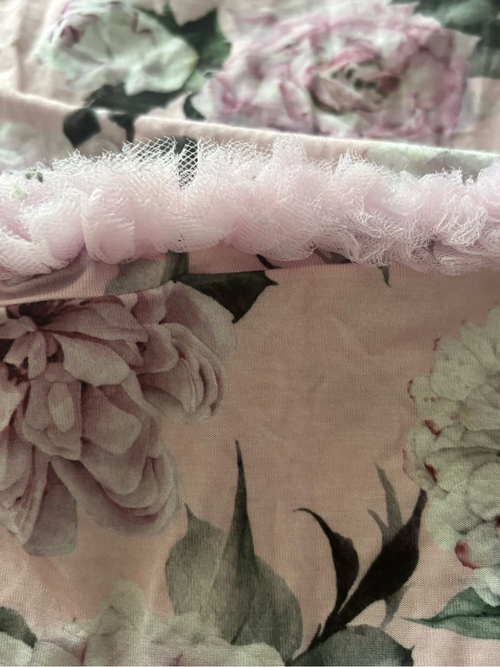 Bums & Roses Baby Girl Pink Floral Tulle Bodysuit Romper 18-24M Long Sleeve